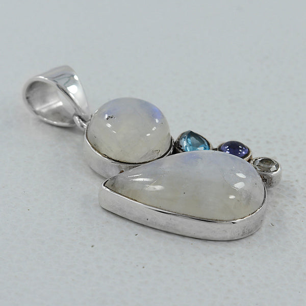 925 Silver Rainbow Moonstone Pendants