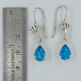 Blue Topaz Silver Earrings