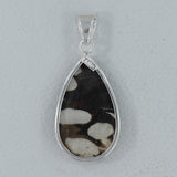 925 Sterling Silver Peanut Wood Jasper Pendant