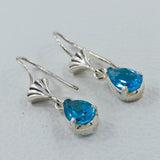 Blue Topaz Silver Earrings