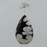 925 Sterling Silver Peanut Wood Jasper Pendant