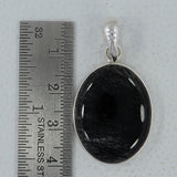 Black Rutilated Quartz Silver Pendant