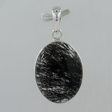 Black Rutilated Quartz Silver Pendant