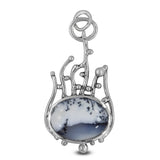 925 Sterling Silver Dendritic Opal Pendant