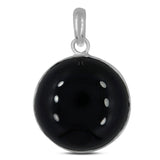 Black Onyx Cab Silver Handmade Pendant