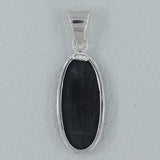 Black Onyx Cab Silver Handmade Pendant