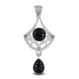 Natural Black Onyx Silver Pendant