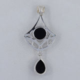 Natural Black Onyx Silver Pendant