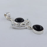 Natural Black Onyx Silver Pendant