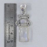 Rainbow Moonstone Silver Fine Pendant