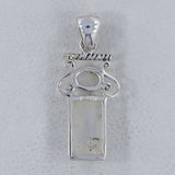 Rainbow Moonstone Silver Fine Pendant