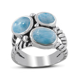 Multi Stone Silver Band Ring