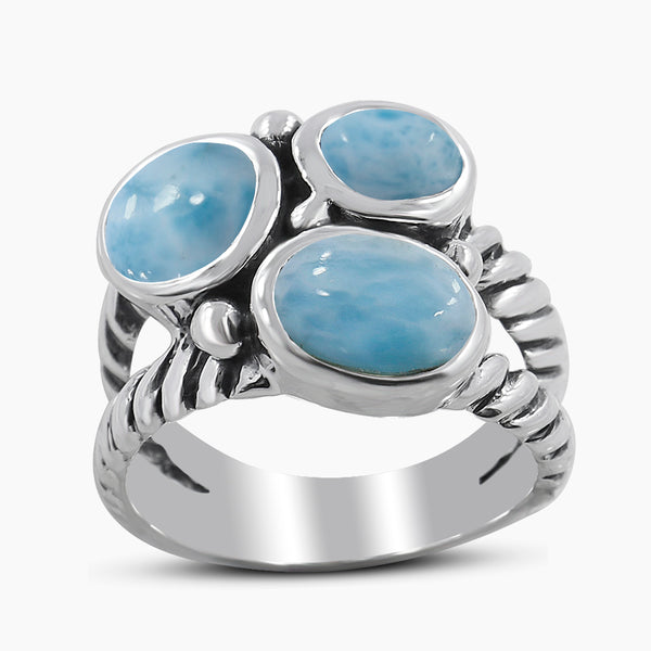 Multi Stone Silver Band Rings