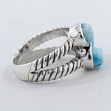 Multi Stone Silver Band Ring