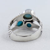 Multi Stone Silver Band Ring