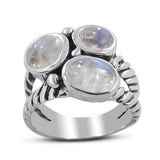 Blue Topaz, Amethyst, Peridot Multi Stone Silver Band Ring