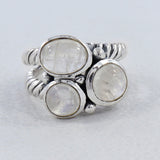 Multi Stone Silver Band Ring