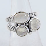 Multi Stone Silver Band Ring