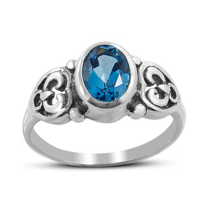 Blue Topaz Silver Rings