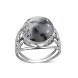 925 Starling Silver Dendritic opal Ring