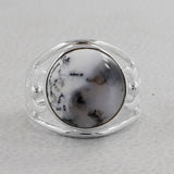 925 Starling Silver Dendritic opal Ring