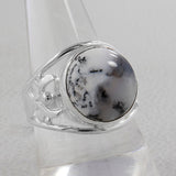 925 Starling Silver Dendritic opal Ring