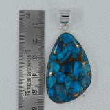 Blue Copper Turquoise Silver Pendant