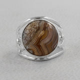 925 Starling Silver Dendritic opal Ring