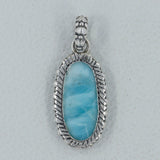 Larimar Gemstone Silver Pendant