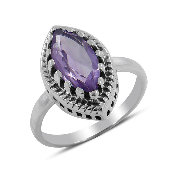 Natural Garnet Silver Ring