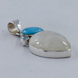 Rainbow Moonstone Silver Pendant