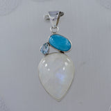 925 Sterling Silver Rainbow Moonstone Pendant