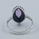 Natural Marquise Garnet Silver Ring