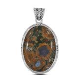 Rainforest Jasper Gemstone Silver Pendant