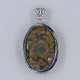 Rainforest Jasper Gemstone Silver Pendant