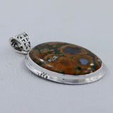 Rainforest Jasper Gemstone Silver Pendant