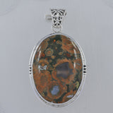 Rainforest Jasper Gemstone Silver Pendant