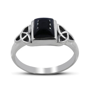 Natural Rainbow Moonstone Silver Rings