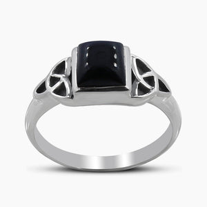 Natural Rainbow Moonstone Silver Rings