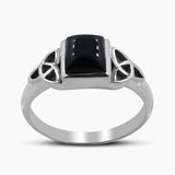 Natural Rainbow Moonstone Silver Rings