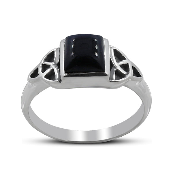 Natural Rainbow Moonstone Silver Rings