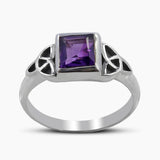 Natural Rainbow Moonstone Silver Rings