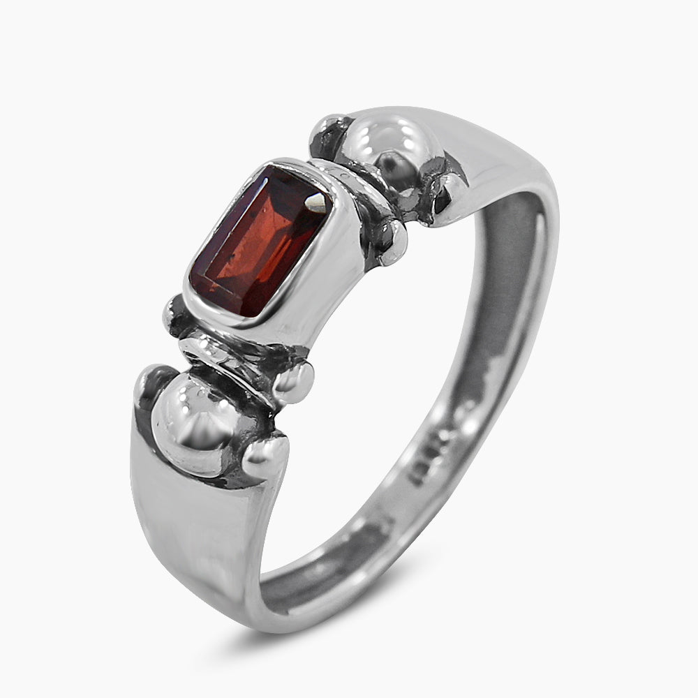 Garnet Gemstone Silver Rings