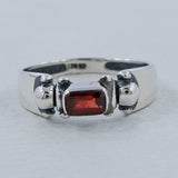 Garnet Gemstone Silver Ring