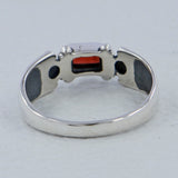 Garnet Gemstone Silver Ring