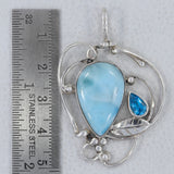 925 Sterling Silver Larimar Pendant