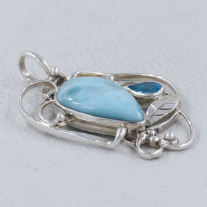 925 Sterling Silver Larimar Pendants