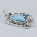 Larimar Gemstone Pendant 925 Sterling Silver