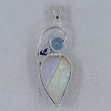 Rainbow Moonstone Silver Designer Pendant