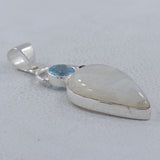 Rainbow Moonstone Silver Designer Pendant